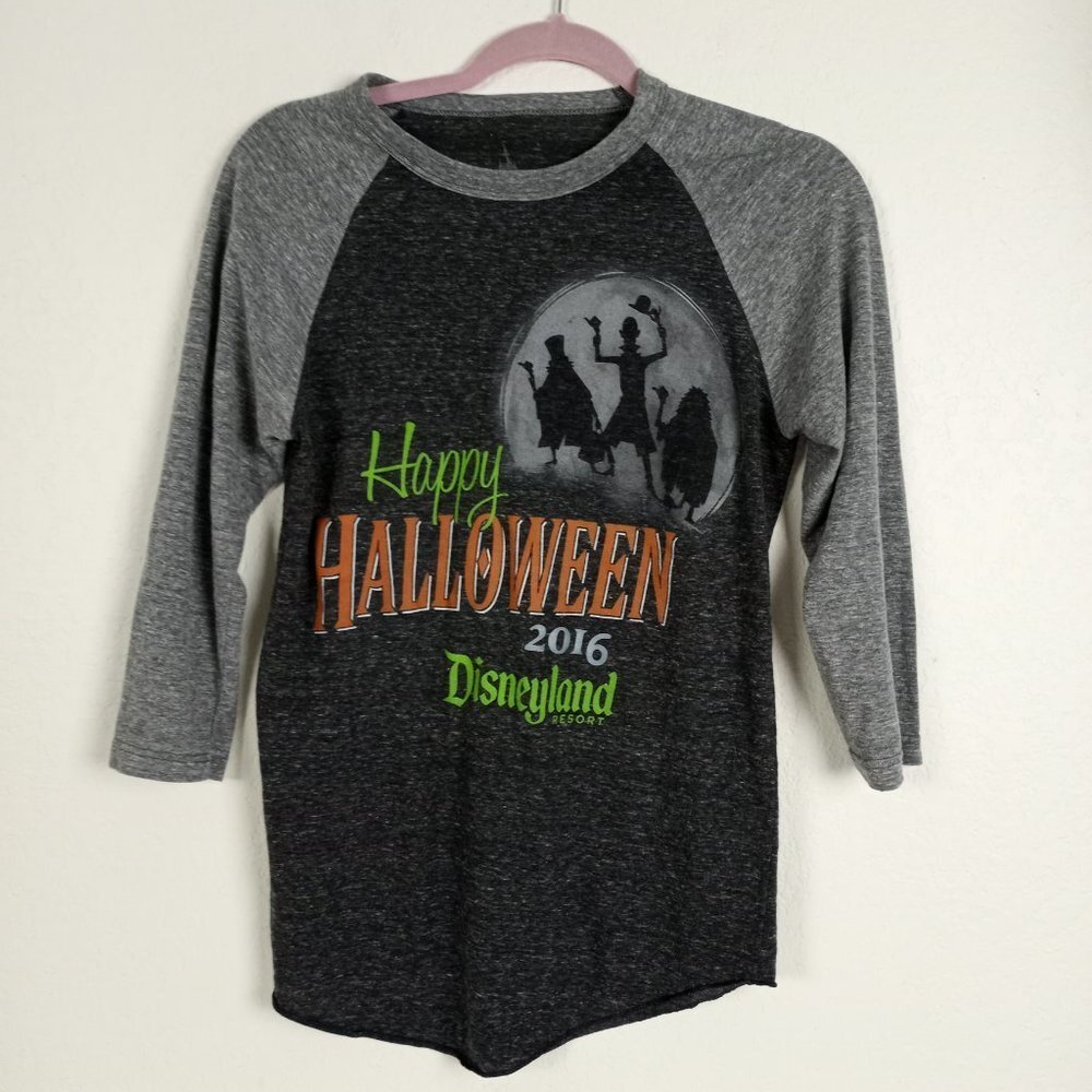 Disneyland Halloween 2016 Raglan L/S Shirt Hitchhiking Ghosts Haunted Mansion